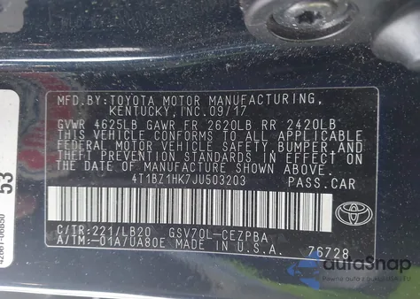 2018 Toyota Camry Xse V6 from USA, damaged, VIN 4T1BZ1HK7JU503203